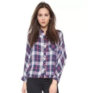 RAILS ELLIS plaid button down shirt women small